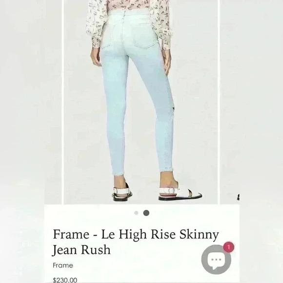 Frame Le High Skinny Distressed Stretch Jeans In Rush Women's Size 28 - Picture 2 of 14